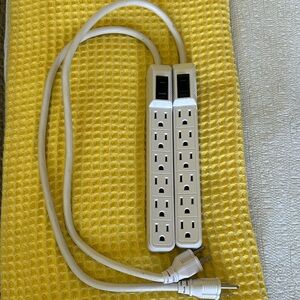 White Power Strip Set with Surge Protection